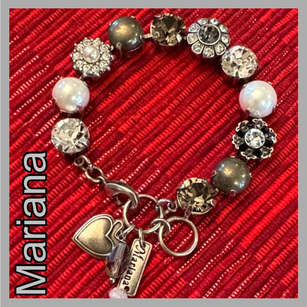 MARIANA Silver, Pearls, Swarovski Stones Bracelet - Picture 3 of 12